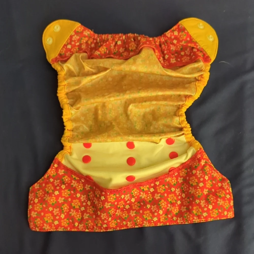 Floral Red and Yellow Kids Diaper Cover